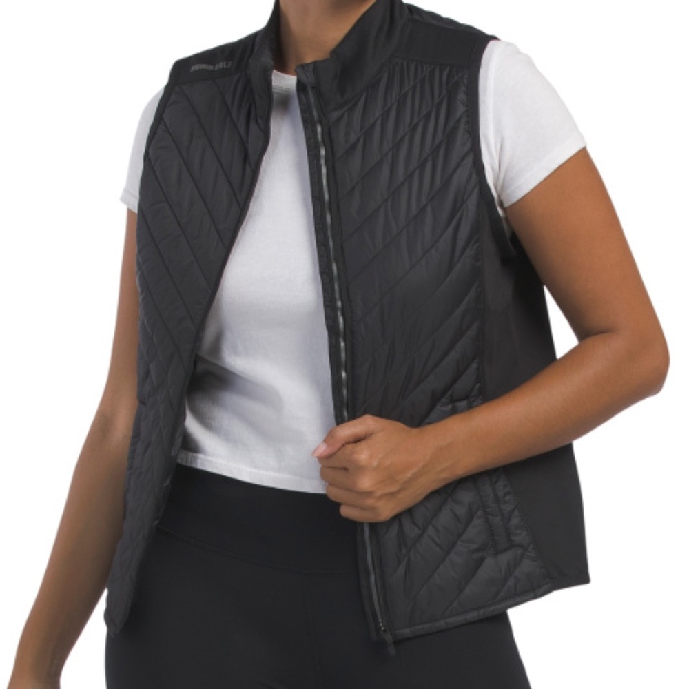 NWT Puma Golf Women's Frost Quilted Vest in Black, Size Medium